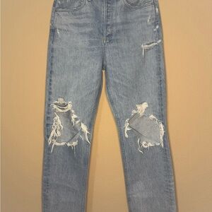 Agolde Blue Boyfriend Distressed Jeans​